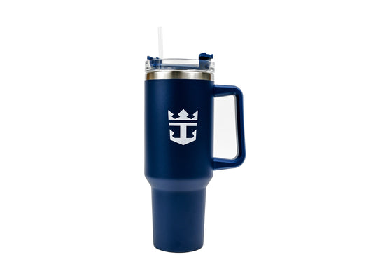 40 Oz. Intrepid Stainless Steel Tumbler with Crown & Anchor Logo in Navy Blue