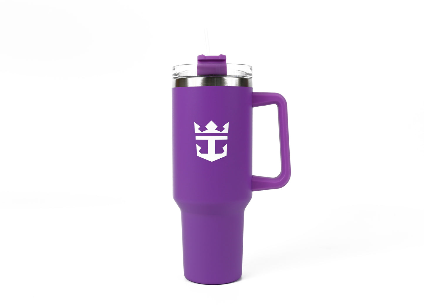 40 Oz. Intrepid Stainless Steel Tumbler with Crown & Anchor Logo in Purple