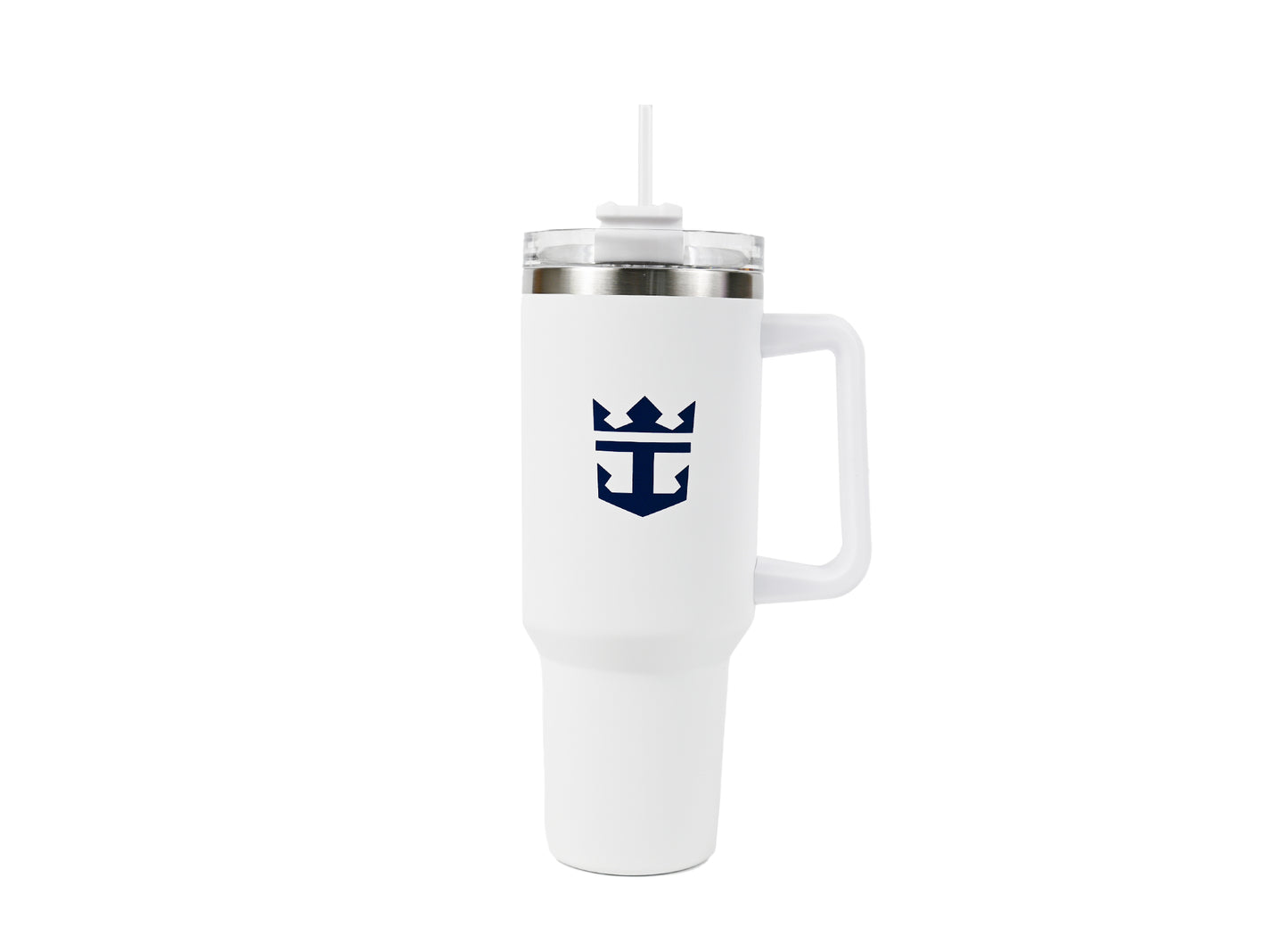 40 Oz. Intrepid Stainless Steel Tumbler with Crown & Anchor Logo in White